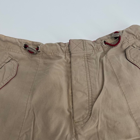 American Eagle Outfitters Khaki Cargo Shorts Women Size 12 Drawstring Waist - Picture 2 of 7